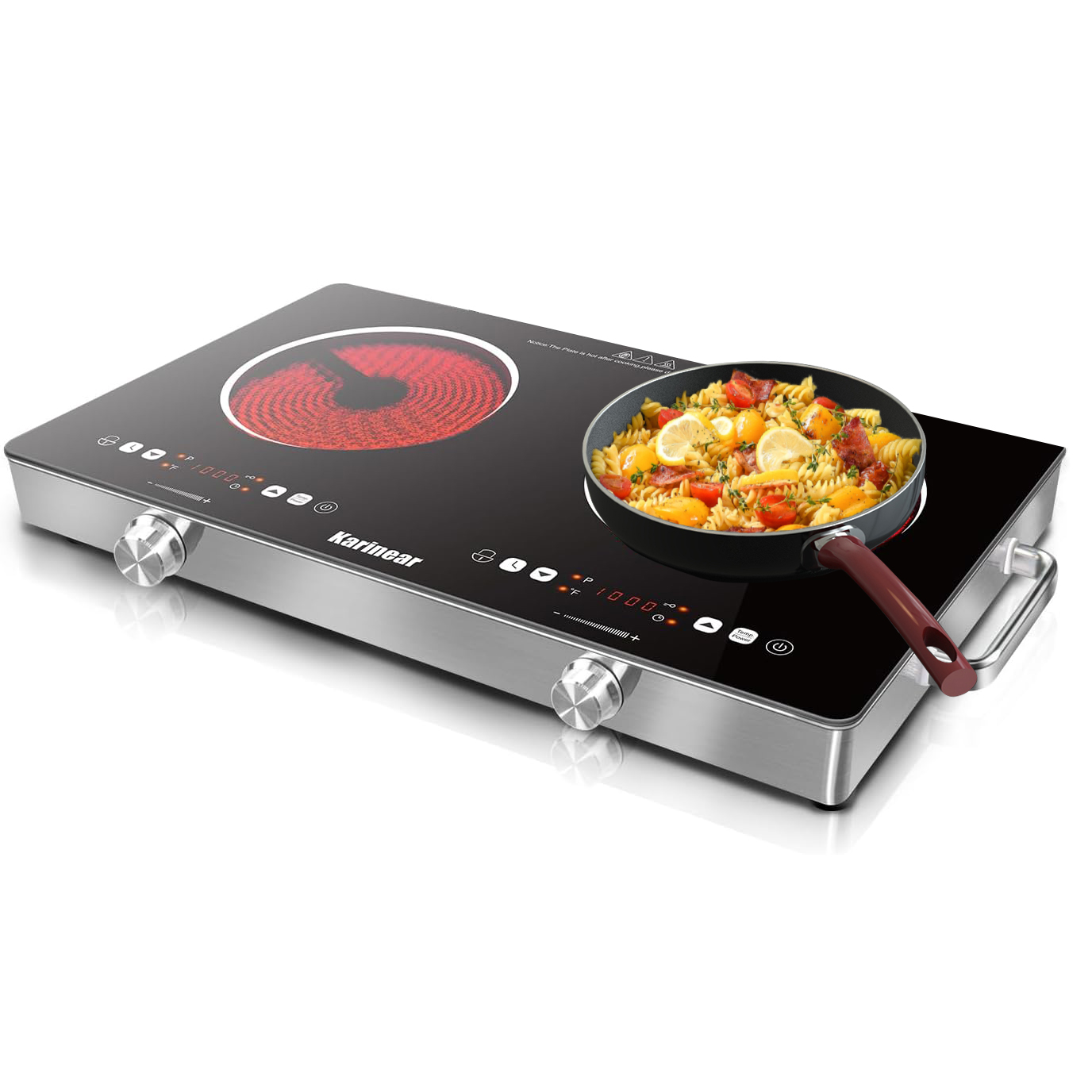Induction Cooktop Portable - موقد كارينير سيراميك بمنطقتين، موقد كهربائي