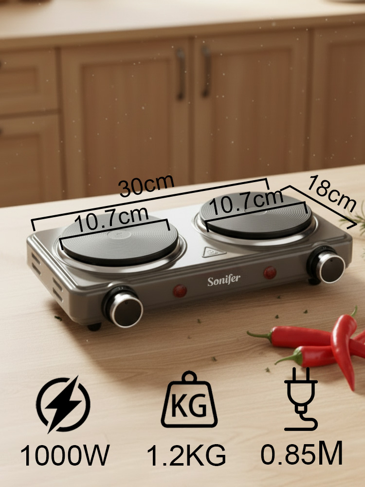 موقد كهربائي بشعلتين سونيفر SF - مراجعة Induction Cooktop Portable وسعره